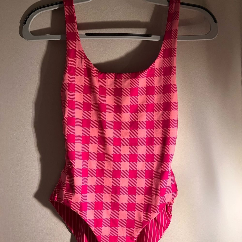 NWT Solid & Striped® Reversible Annemarie One-Piece Swimsuit in Gingham Check